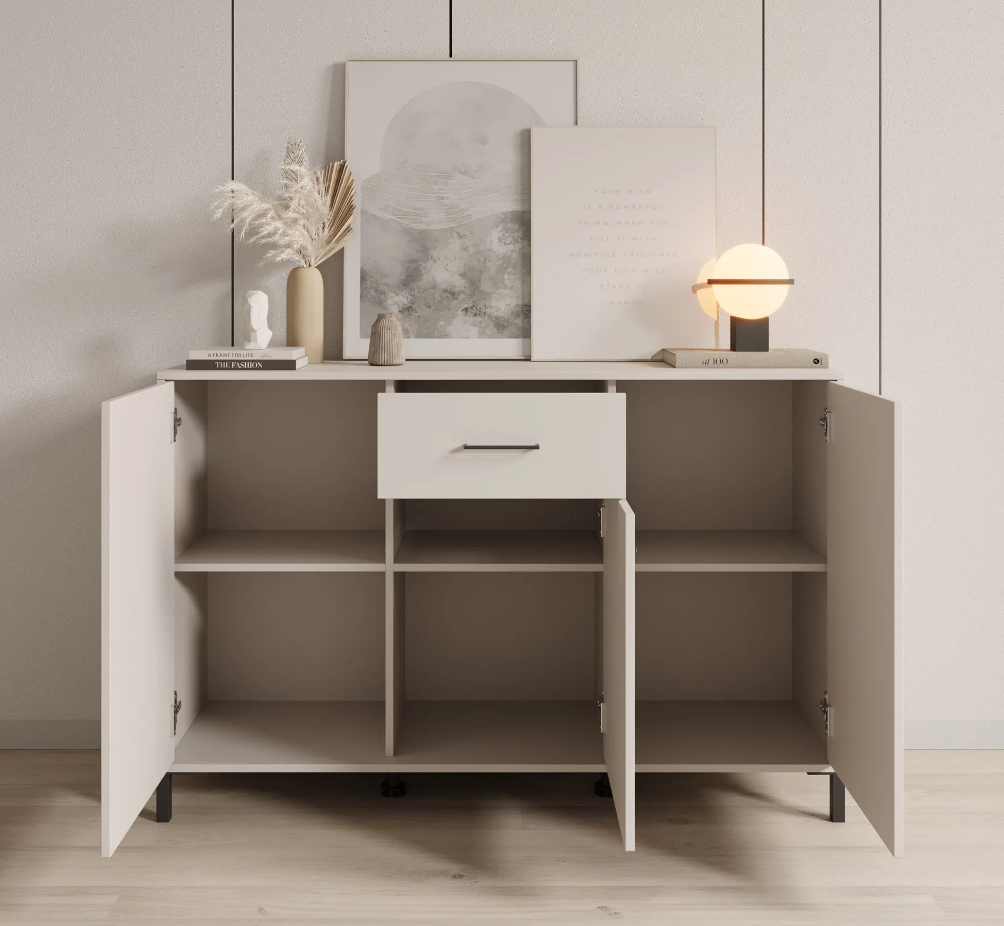 Vidor 1 - Dressoir - Beige - 138x40x90 cm