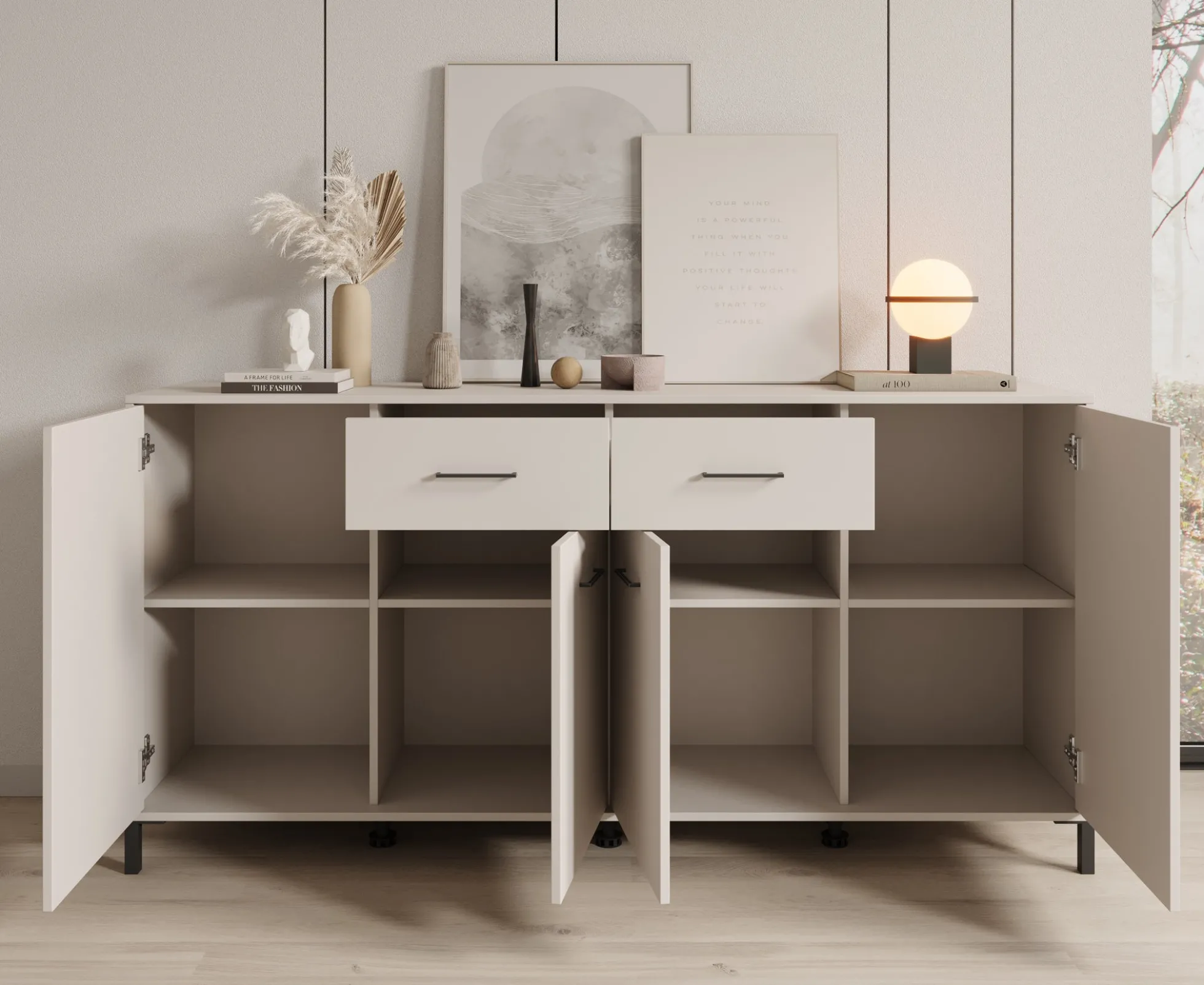Vidor - Dressoir - Beige - 183x40x90 cm