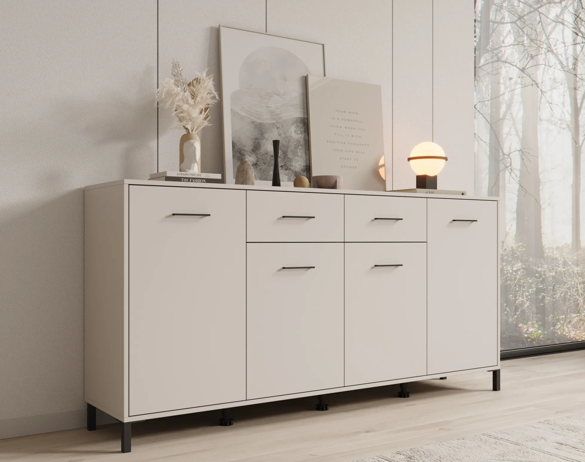 Vidor - Dressoir - Beige - 183x40x90 cm