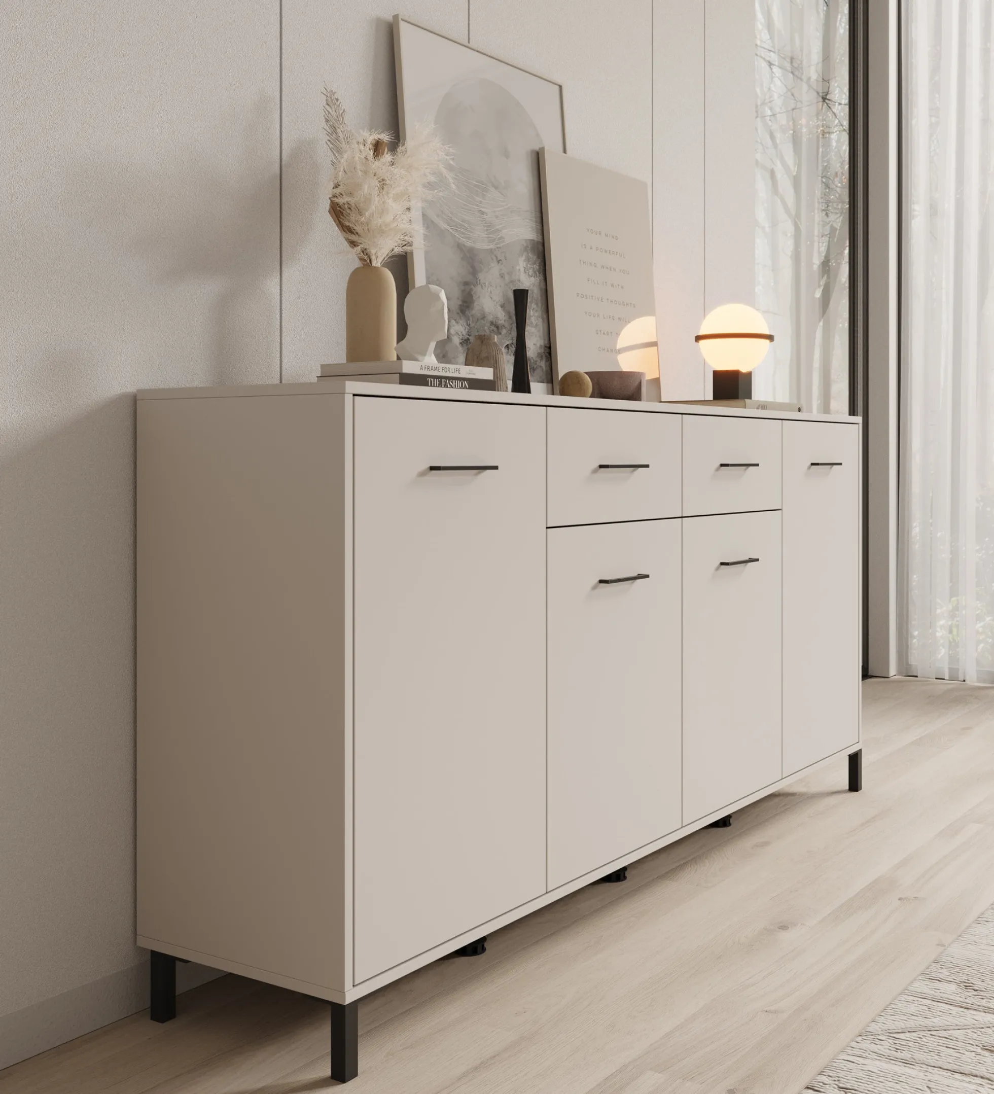 Vidor - Dressoir - Beige - 183x40x90 cm