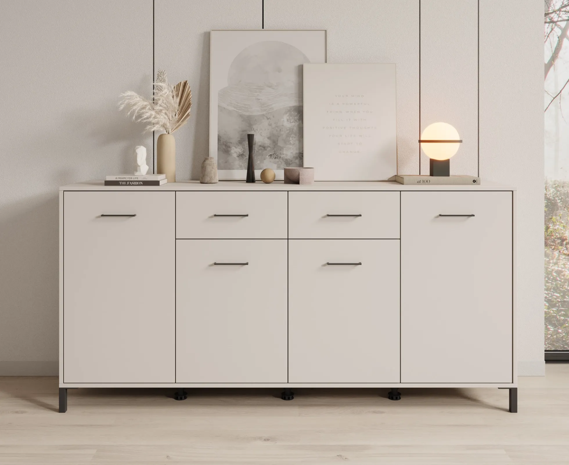 Vidor - Dressoir - Beige - 183x40x90 cm
