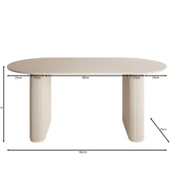 Viento - Eetkamertafel - Travertin - 180x90x76 cm