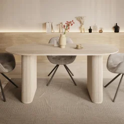 Viento - Eetkamertafel - Travertin - 180x90x76 cm
