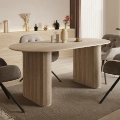 Viento - Eetkamertafel - Travertin - 180x90x76 cm