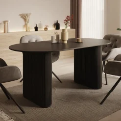 Viento - Eetkamertafel - Zwart - 180x90x76 cm