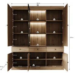 Vince 3 - Buffetkast - Eiken - 182x40x220 cm