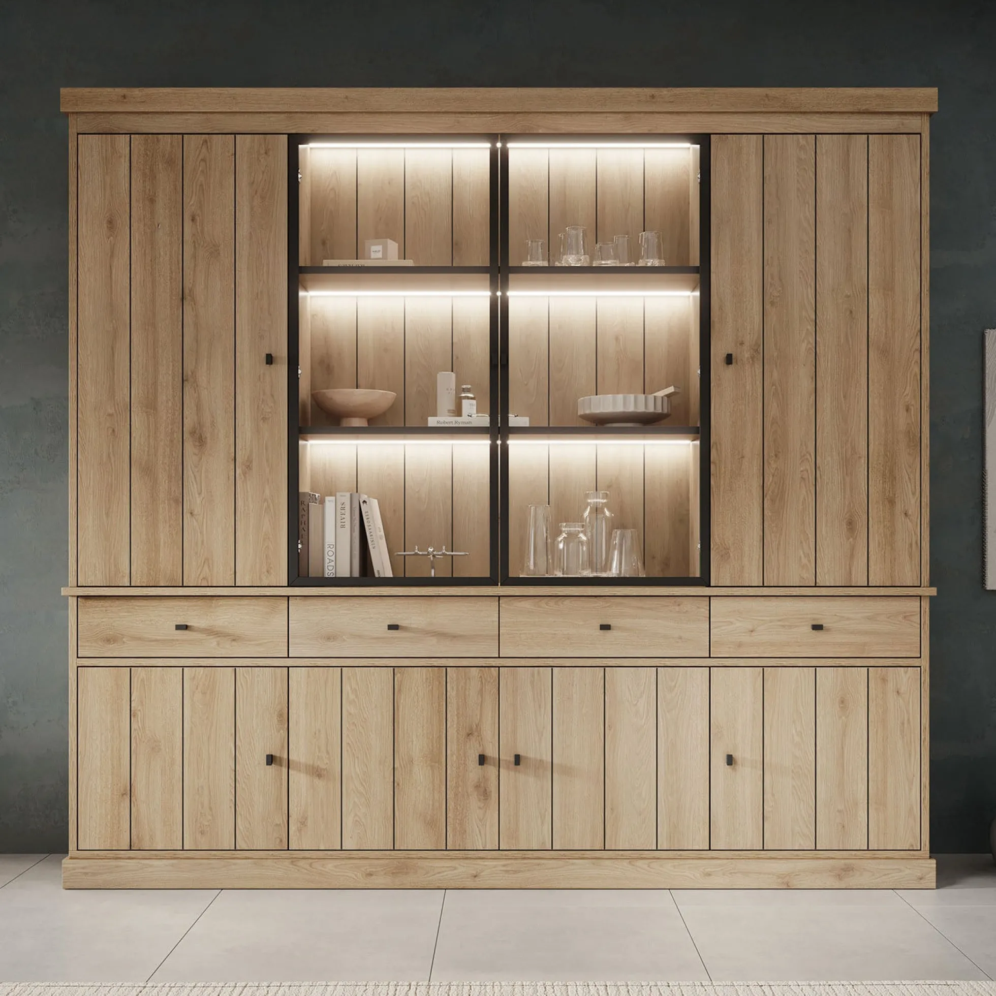 Vince 4 - Buffetkast - Eiken - 240x40x220 cm