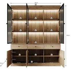 Vince 2 - Buffetkast - Zwart - 182x40x220 cm