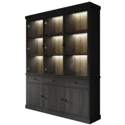Vince 2 - Buffetkast - Zwart - 182x40x220 cm