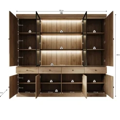 Vince 4 - Buffetkast - Zwart - 240x40x220 cm