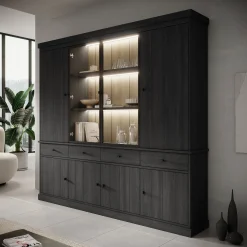 Vince 4 - Buffetkast - Zwart - 240x40x220 cm