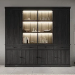 Vince 4 - Buffetkast - Zwart - 240x40x220 cm