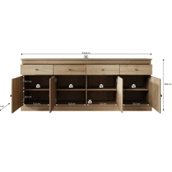 Vince - Dressoir - Eiken - 225x50x90 cm