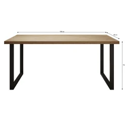 Vince - Eetkamertafel - Zwart - 180x98x78 cm