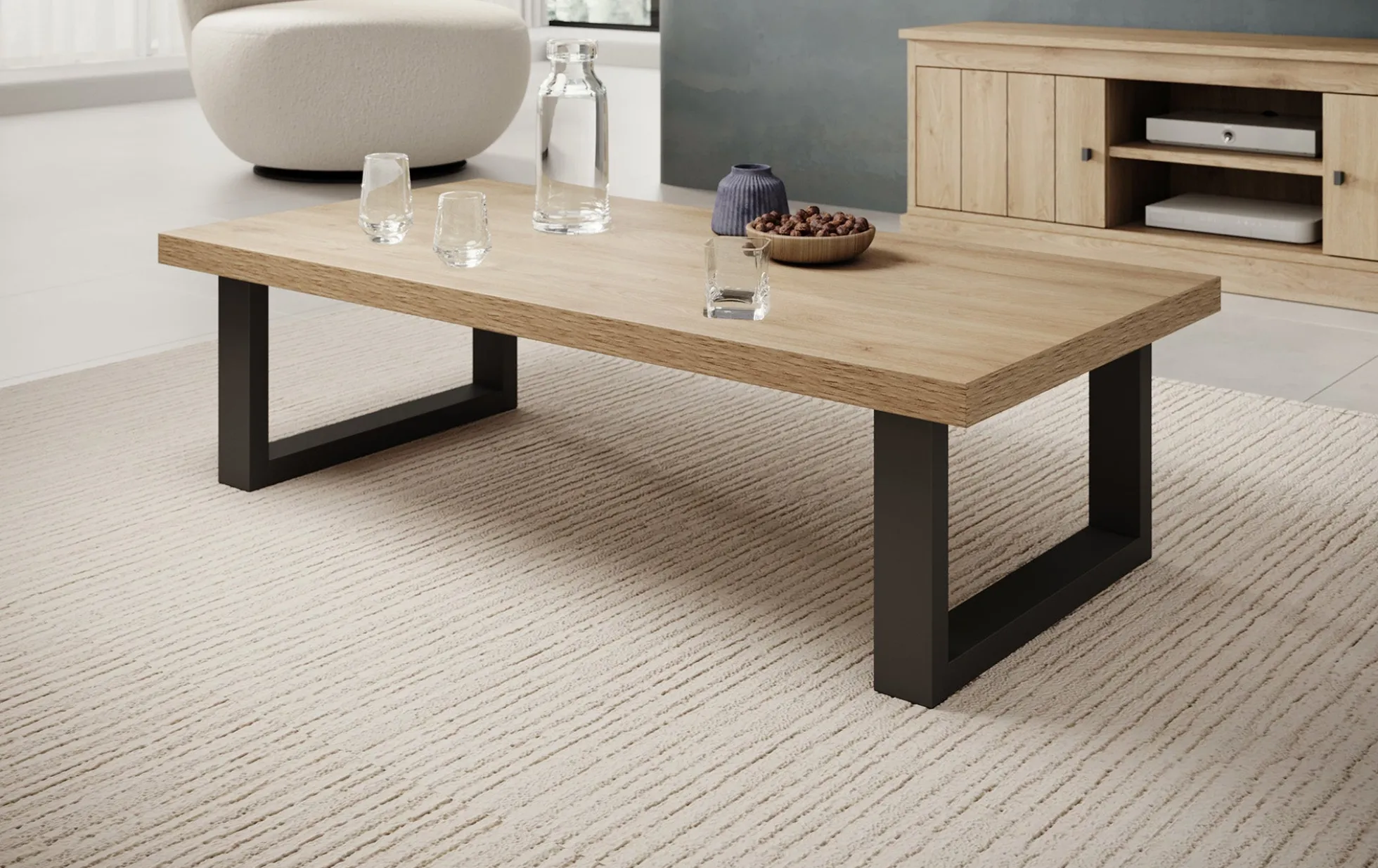 Vince - Salontafel - Eiken - 130x65x36 cm