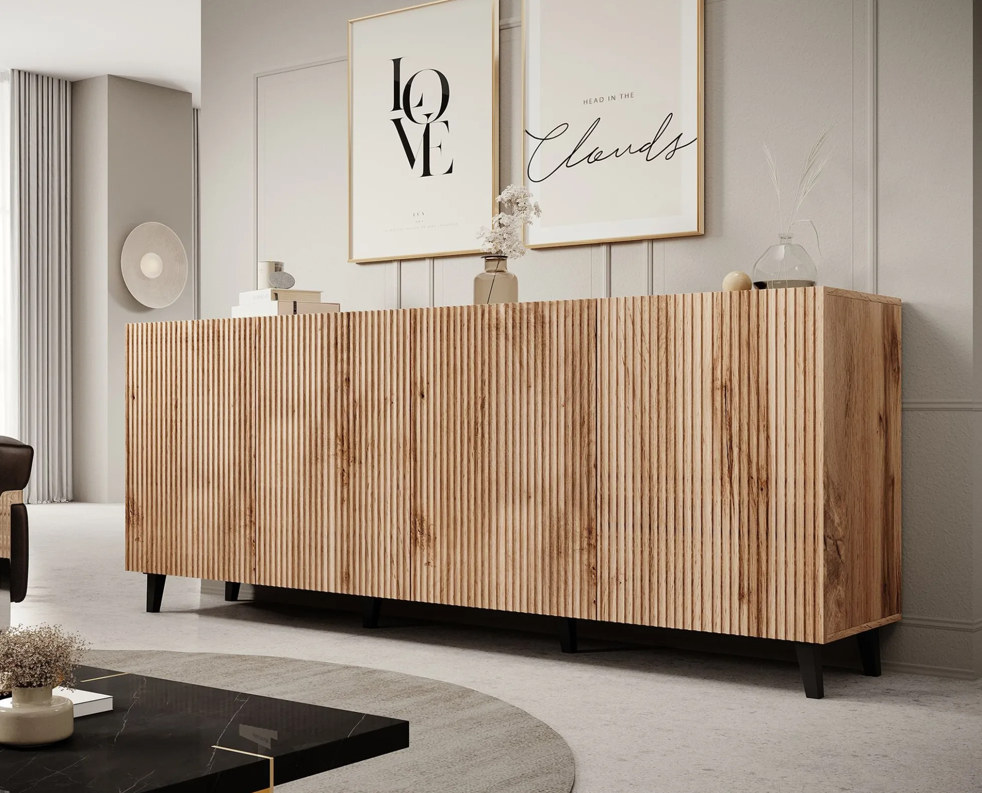 Vintar - Dressoir - Eiken - 201x42x83 cm