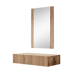 Vintar - Kaptafel met spiegel - Eiken - 80x42 cm
