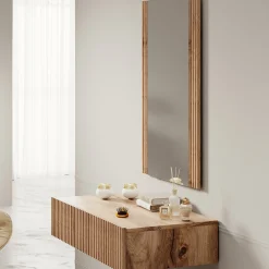 Vintar - Kaptafel met spiegel - Eiken - 80x42 cm