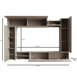 Virevano - Wandmeubel - Beige - 270x37x185 cm