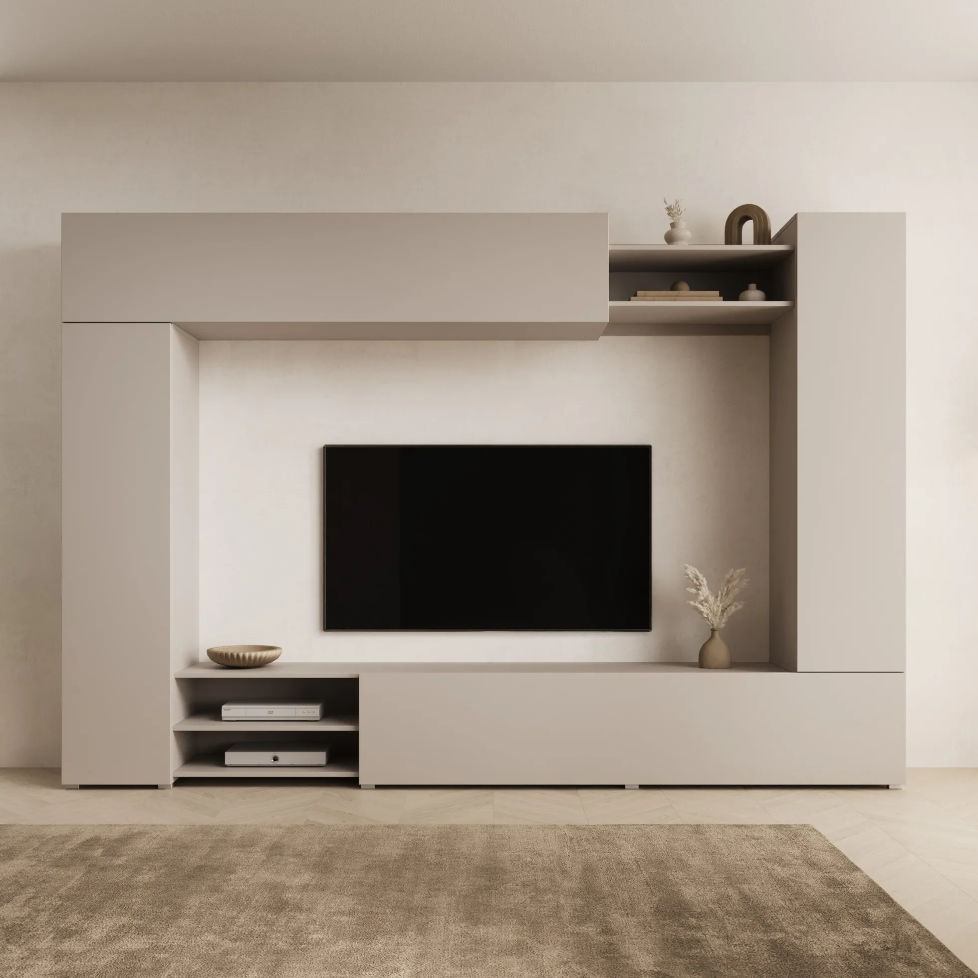 Virevano - Wandmeubel - Beige - 270x37x185 cm