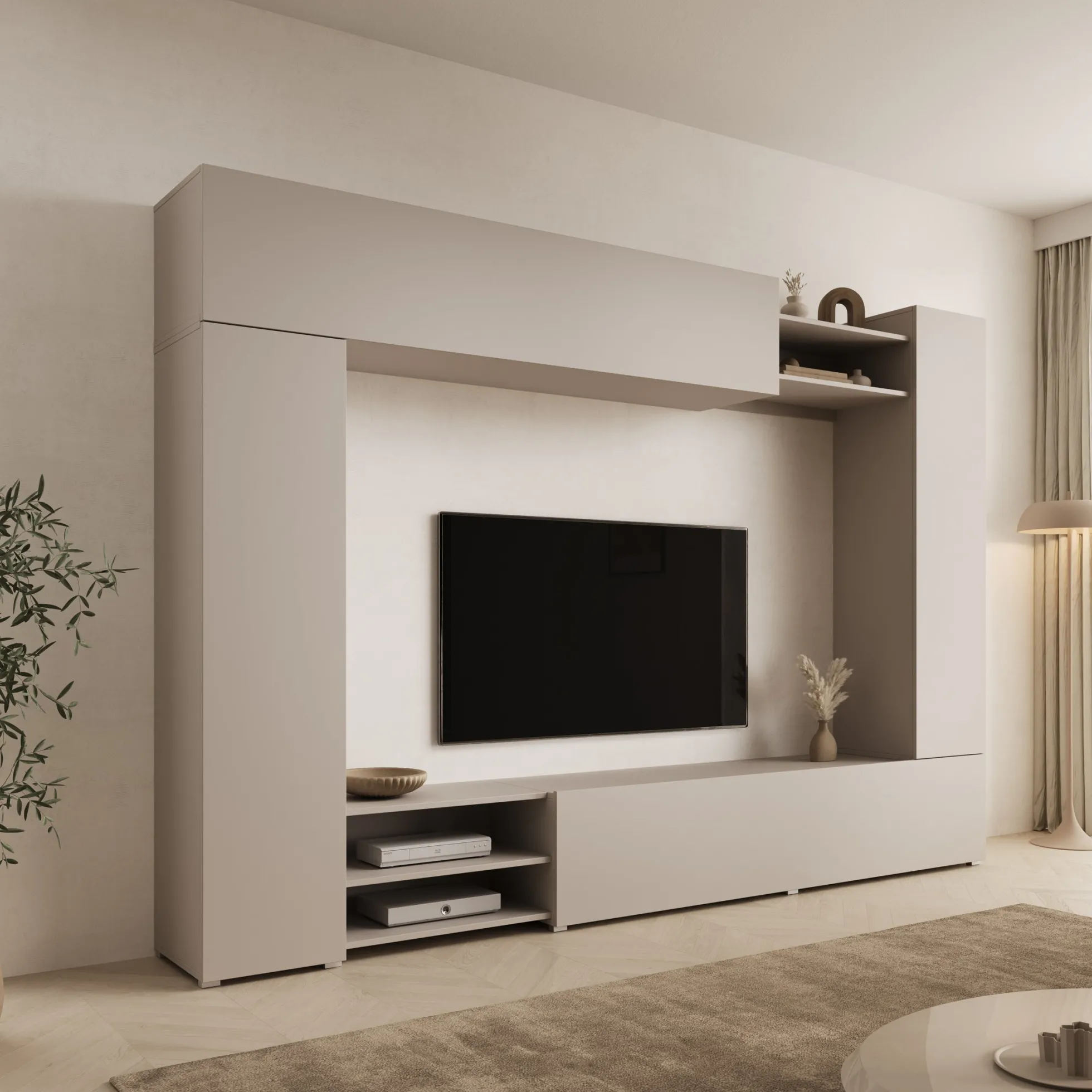 Virevano - Wandmeubel - Beige - 270x37x185 cm