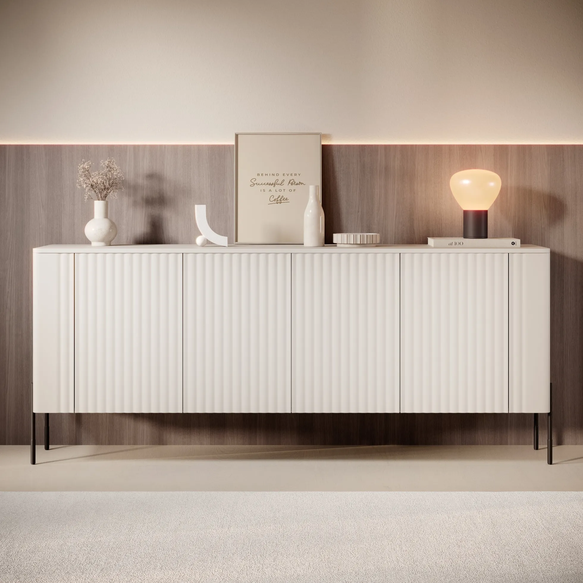 Vivi - Dressoir - Beige - 190x40x80 cm
