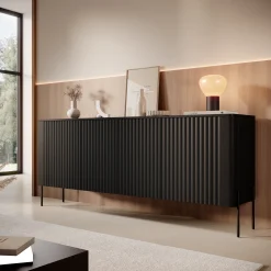Vivi - Dressoir - Zwart - 190x40x80 cm