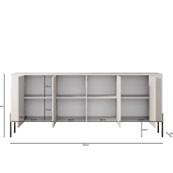 Vivi - Dressoir - Zwart - 190x40x80 cm