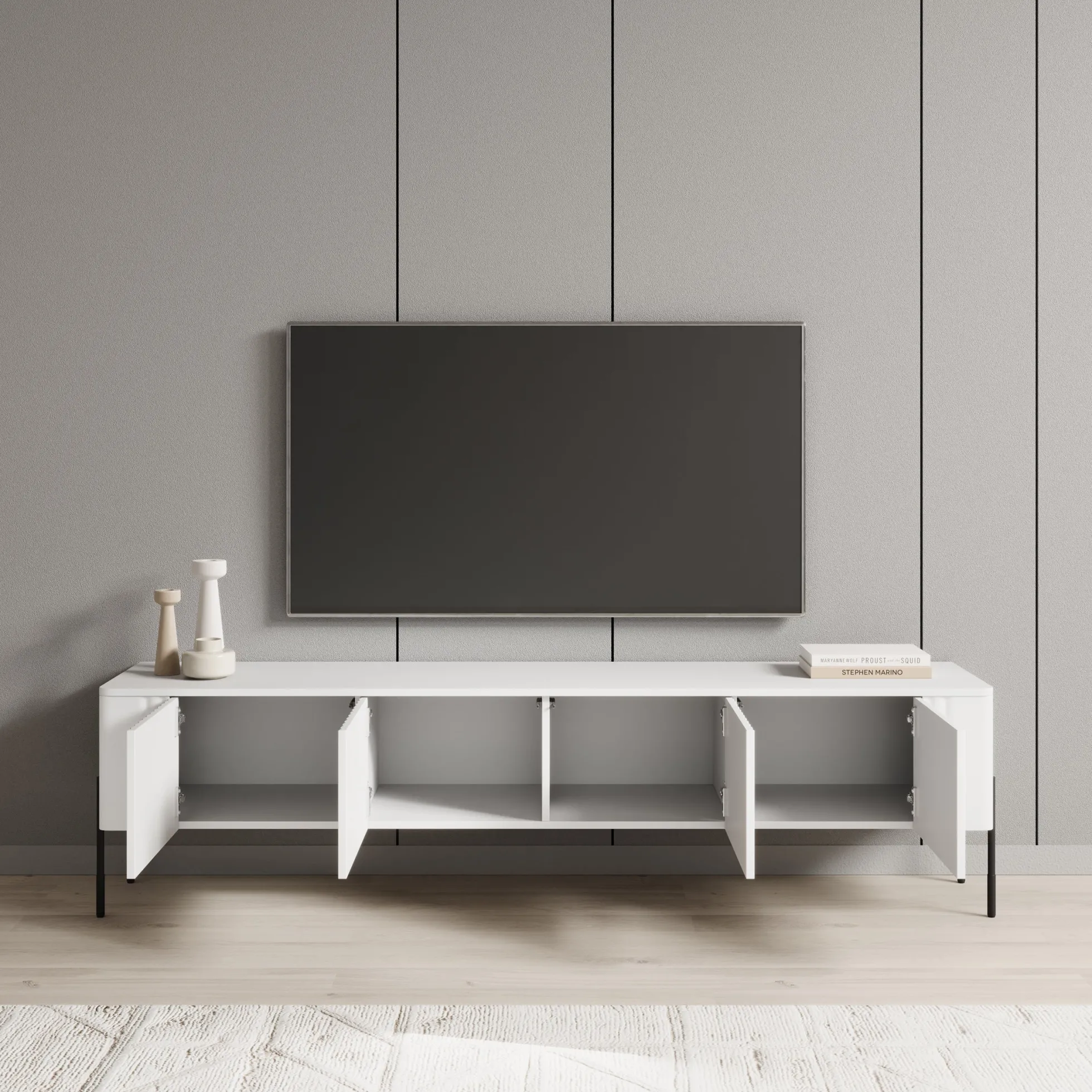 Vivi - TV-Meubel - Wit - 190x40x50 cm