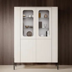 Vivi - Vitrinekast - Beige - 110x40x160 cm