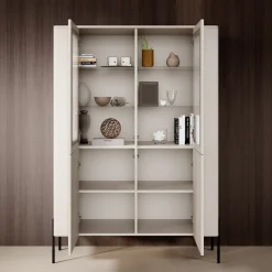 Vivi - Vitrinekast - Beige - 110x40x160 cm