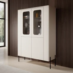 Vivi - Vitrinekast - Beige - 110x40x160 cm
