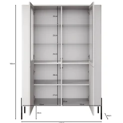 Vivi - Vitrinekast - Wit - 110x40x160 cm