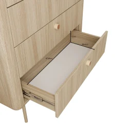 Voorne - Ladekast 4 lades - Eiken - 88x38x103 cm