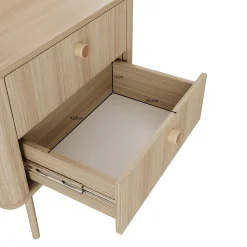 Voorne - Nachtkastje - Eiken - 63x38x57 cm