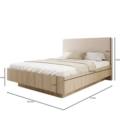 Voorne - Tweepersoonsbed - Eiken - 160x200 cm