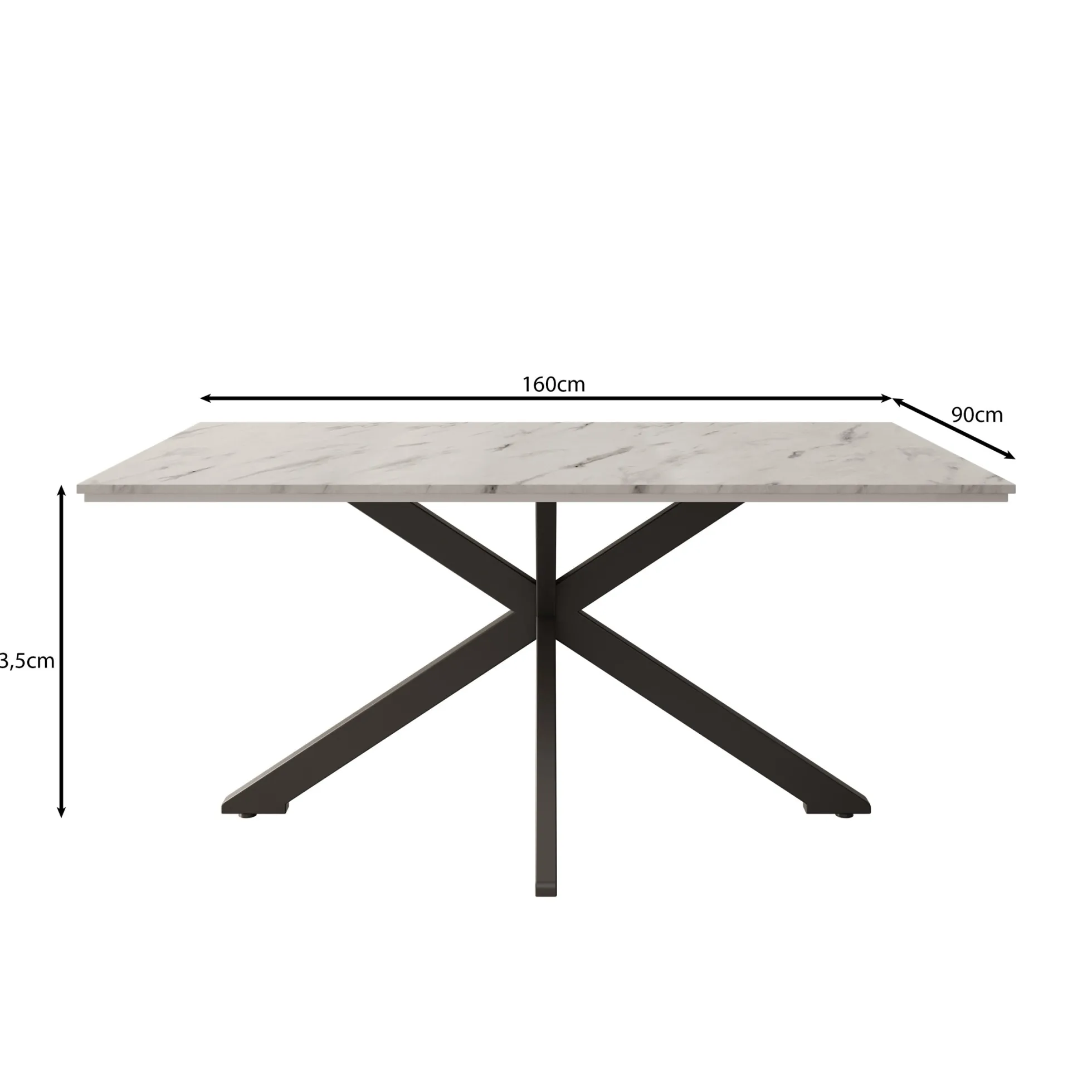 Wabe - Eetkamertafel - Eiken - 160x90x74 cm