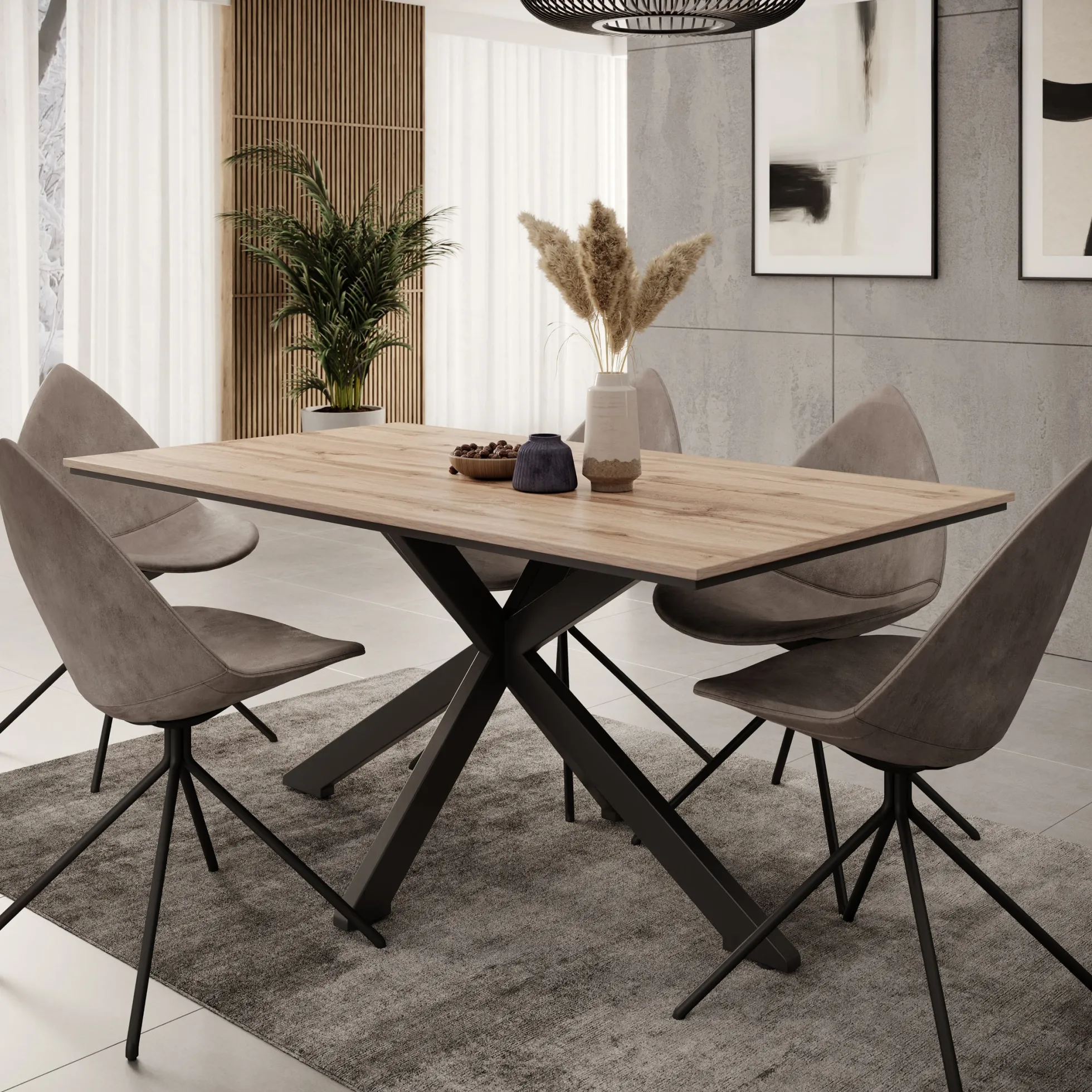 Wabe - Eetkamertafel - Eiken - 160x90x74 cm