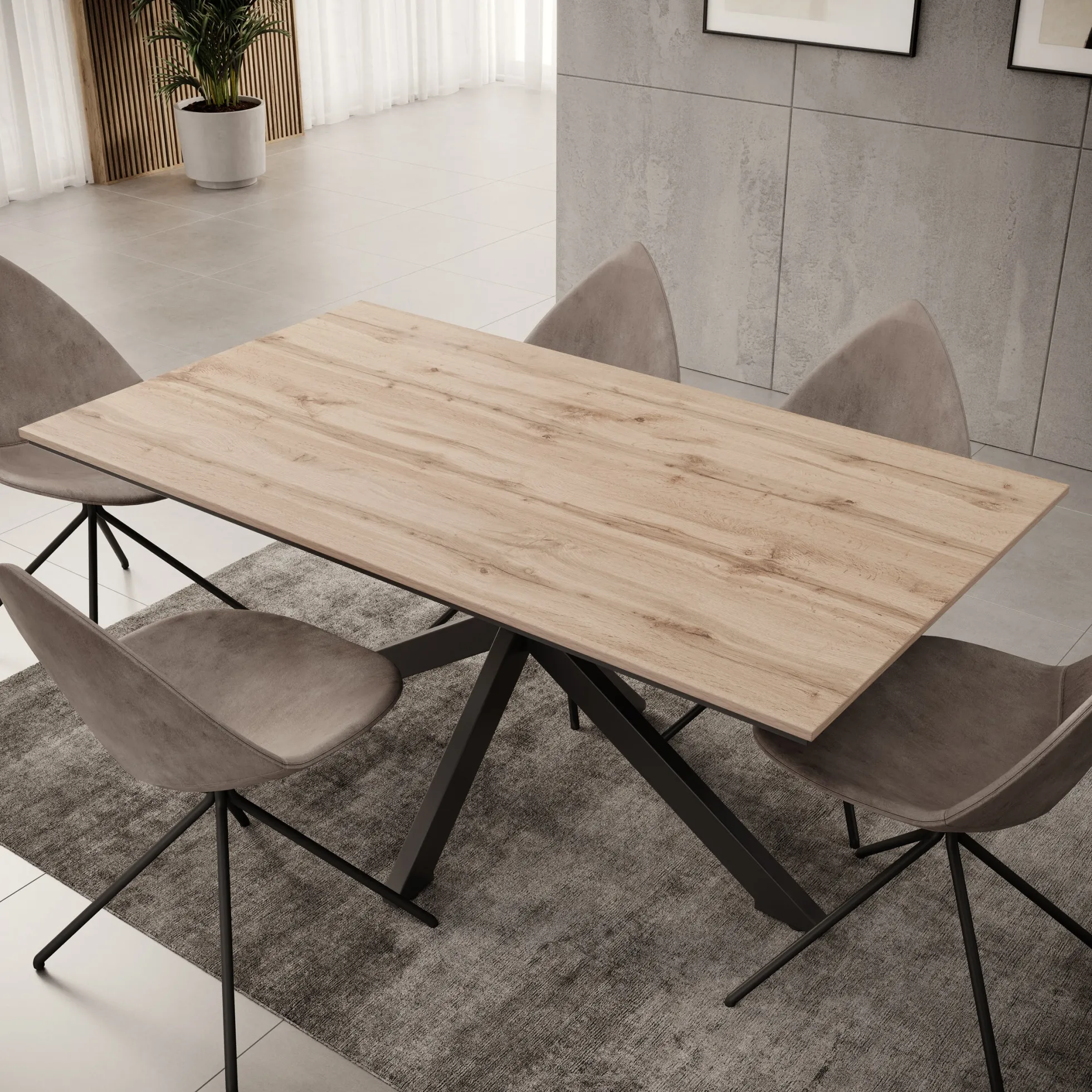 Wabe - Eetkamertafel - Eiken - 160x90x74 cm