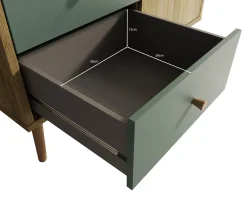 Wally - Kledingkast 2-deurs - Licht eiken/groen - 95x52x186 cm