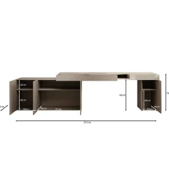 Whenua 3 - Bureau links - Beige - 321x55x79 cm