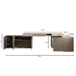 Whenua 4 - Bureau links - Beige - 338x141x79 cm
