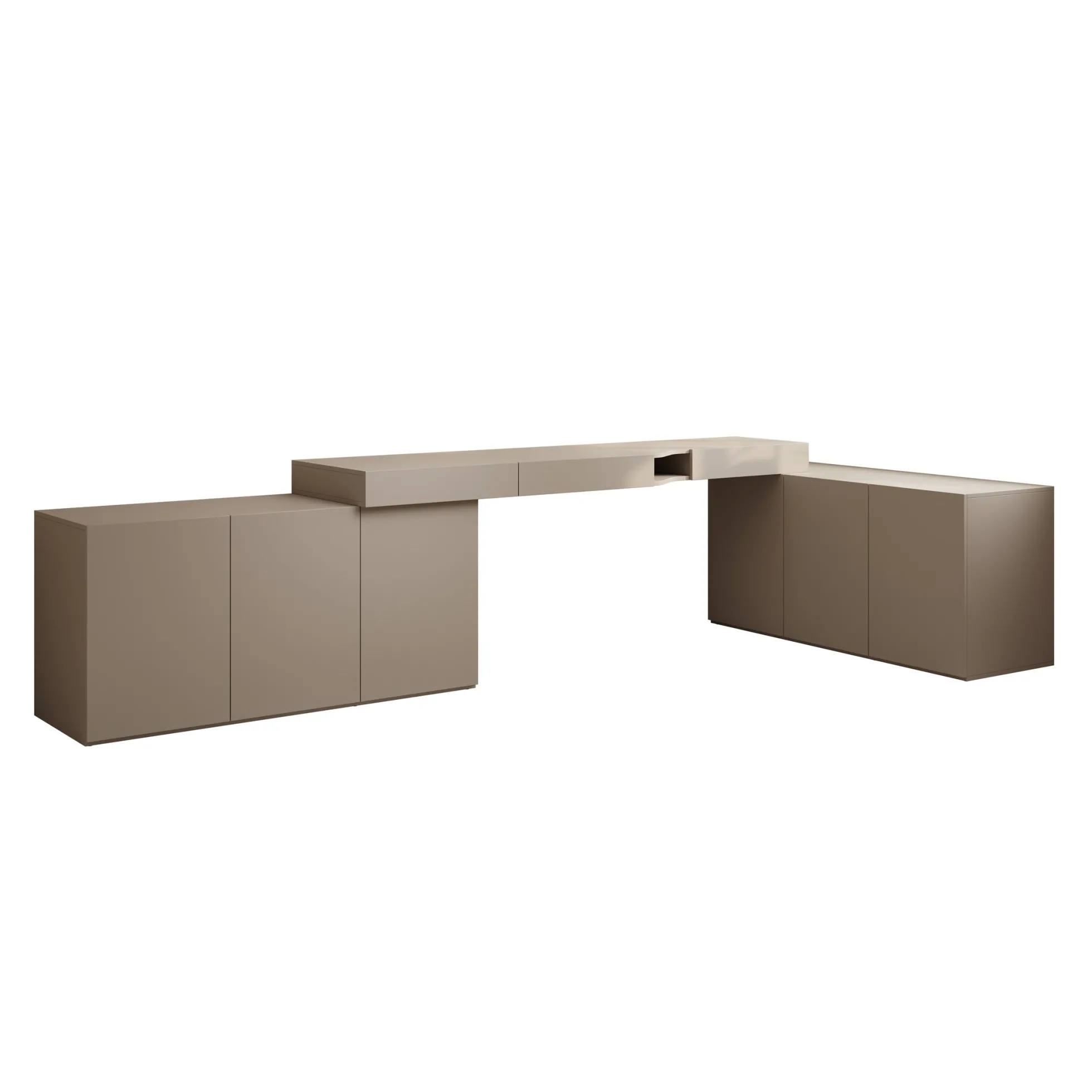 Whenua 4 - Bureau links - Beige - 338x141x79 cm