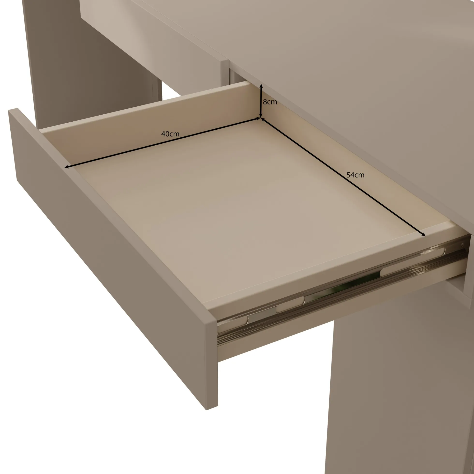 Whenua 2 - Bureau rechts - Beige - 211x55x79 cm