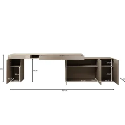 Whenua 3 - Bureau rechts - Beige - 321x55x79 cm