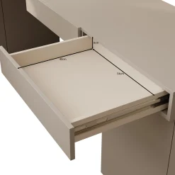 Whenua 4 - Bureau rechts - Beige - 338x141x79 cm