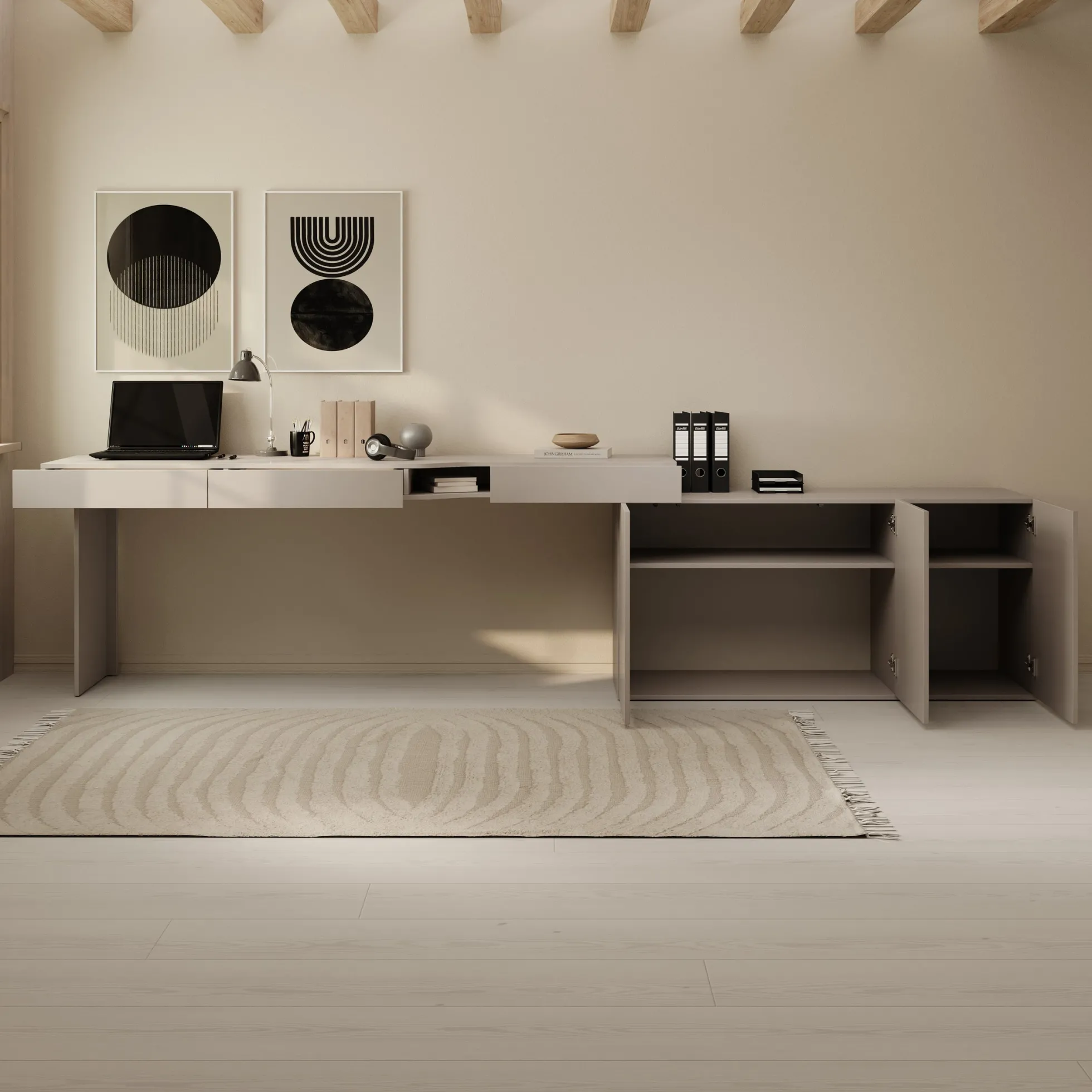 Whenua - Bureau links - Beige - 301x55x79 cm