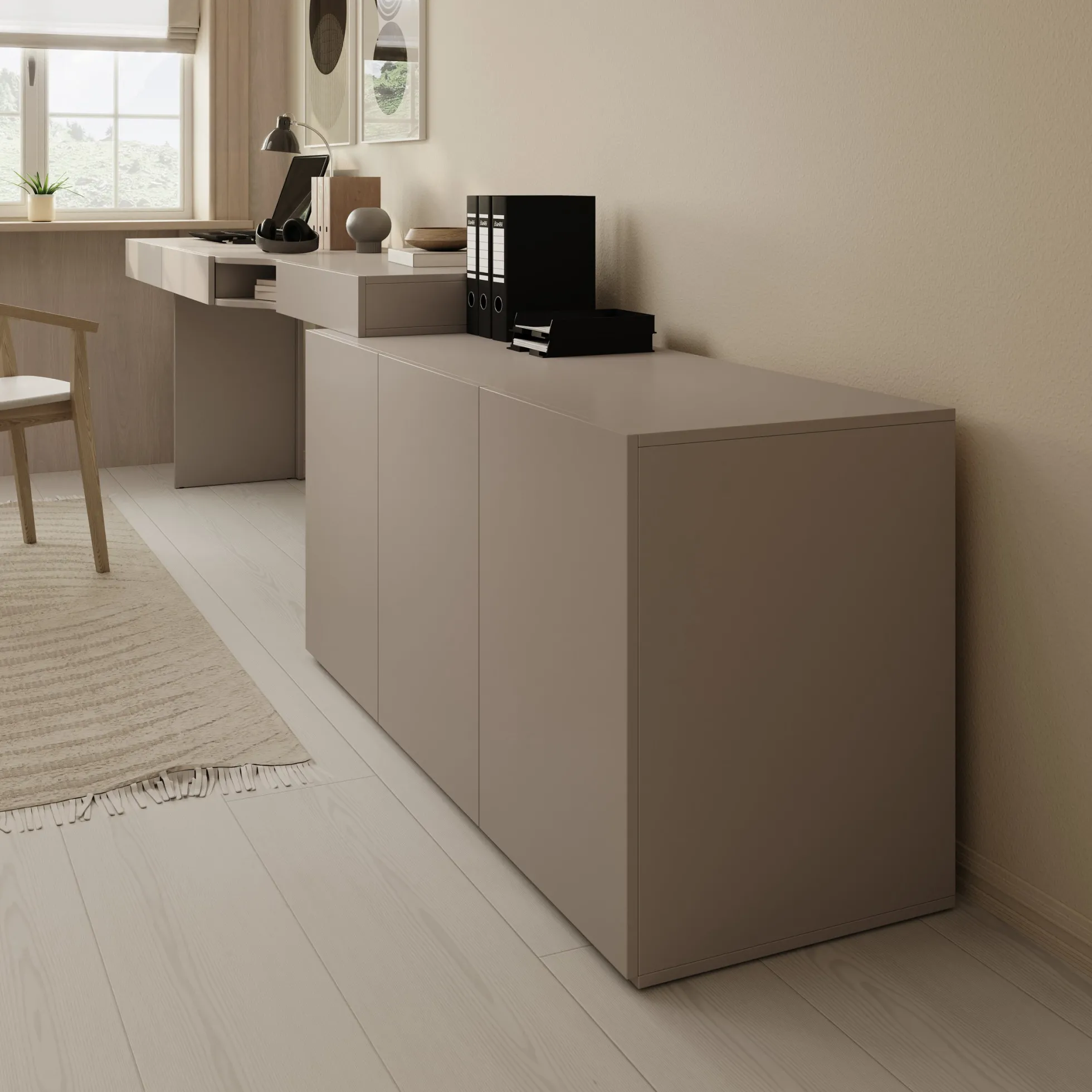 Whenua - Bureau links - Beige - 301x55x79 cm