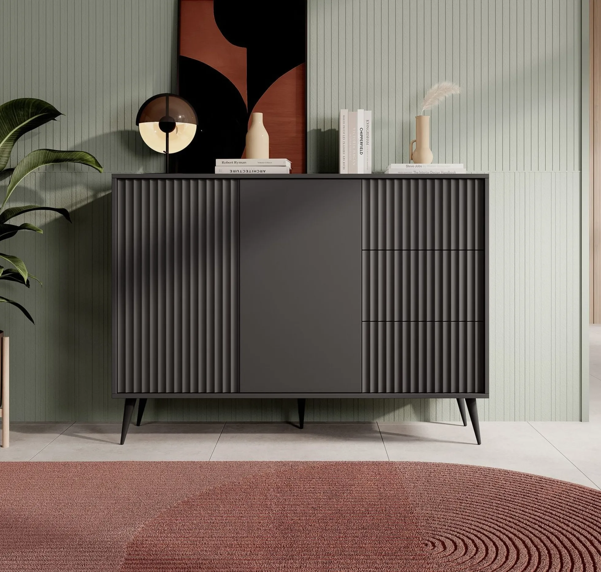 Winq - Dressoir - Antraciet - 135x40x98 cm
