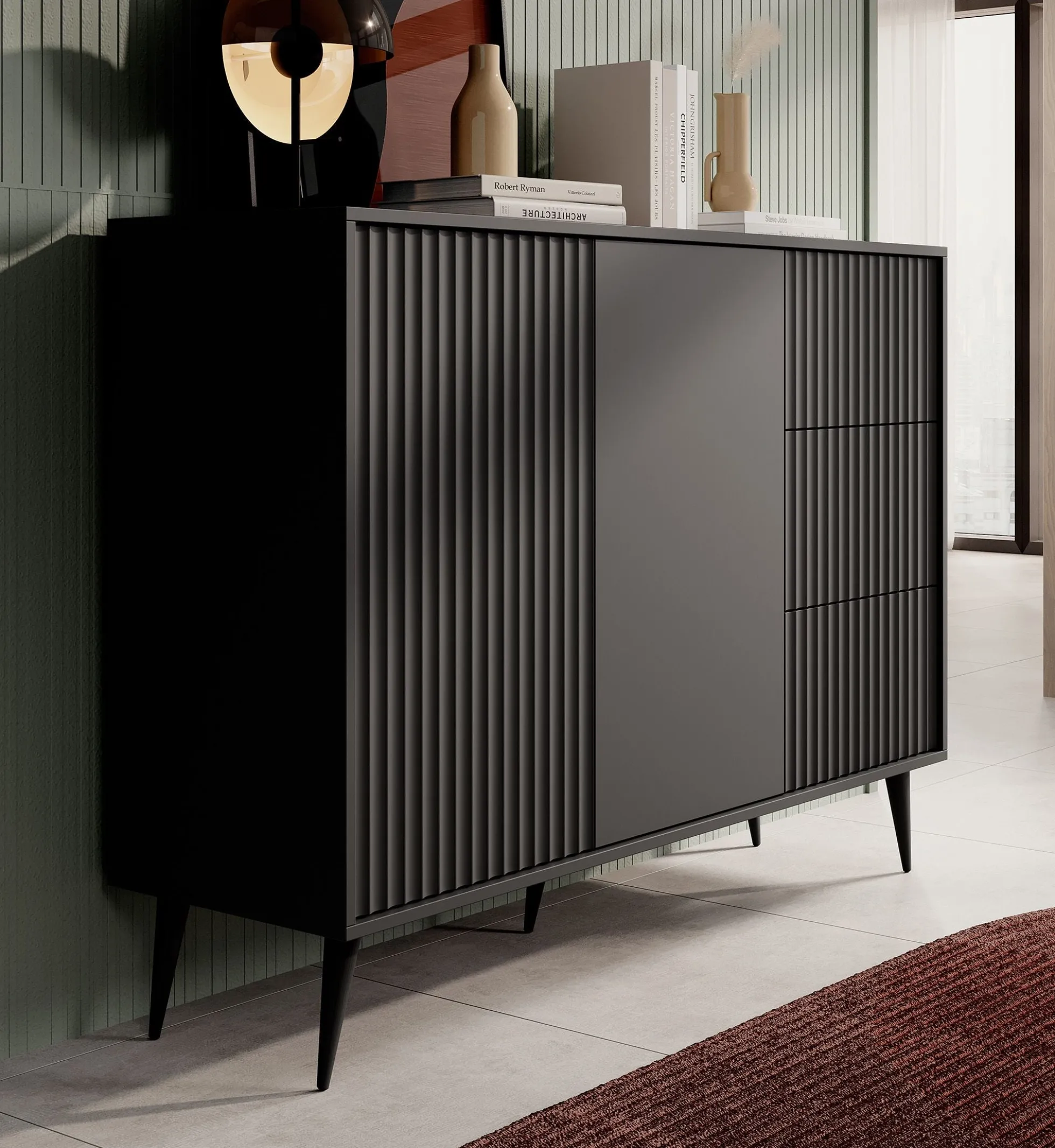 Winq - Dressoir - Antraciet - 135x40x98 cm